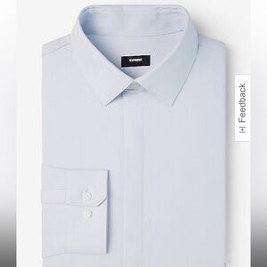 Extra Slim Covered Placket Herringbone Stretch 1MX Dress Shirt
